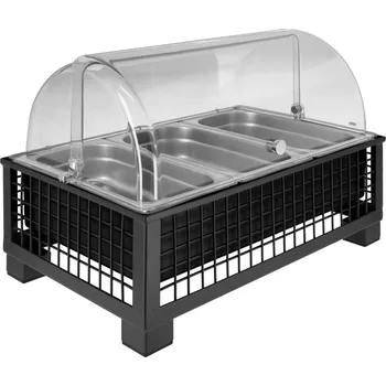 Chladící vitrína Portland 6,5 cm z nerezové oceli 3 x 1/3