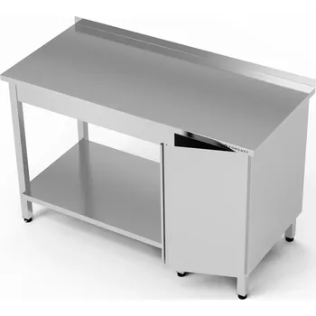 Dílenský stůl Nerezový pracovní stůl se skříňkou a spodní policí 220x60x85 cm | FORGAST