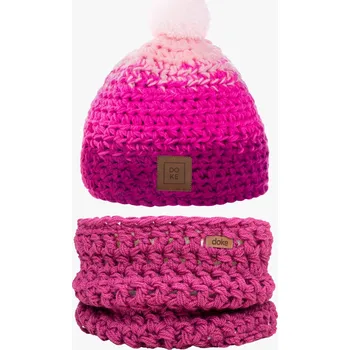 Čepice Doke Dětský set háčkovaný kulich rose do 11 let
