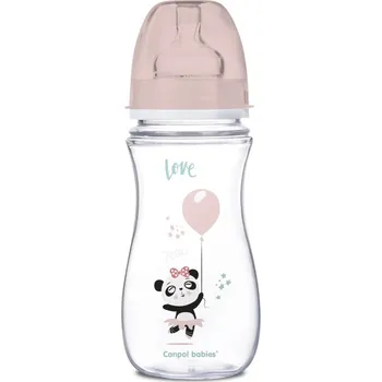 Canpol babies Láhev se širokým hrdlem EXOTIC ANIMALS 300ml panda růžová
