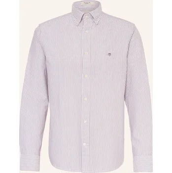 Pánská košile Gant Pánská Oxfordská Košile Regular Fit, tmavě hnědá / bílá, 42