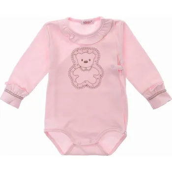 Kojenecký body SOFIJA Body dl.rukáv ŽELUŠ překrývací - Růžový vel. 56cm