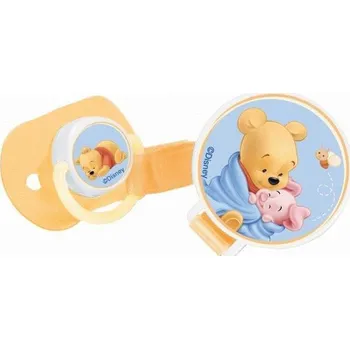 Trudeau DISNEY baby 2v1 Šidítko silikonové anatomické + řetízek Medvídek PÚ 0m+