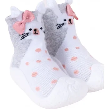 Pánské ponožky YOCLUB Ponožky s gumovou podrážkou ZAJÍC bílorůžové vel. 23