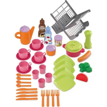 nádobí do dětské kuchyňky ECOIFFIER Dětské nádobí s odkapávačem Bubble Cook 43ks RŮŽOVÉ