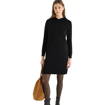 Dámské šaty Dámské šaty s kapucí a decentním třpytem Cecil 144719 černá velikost XS