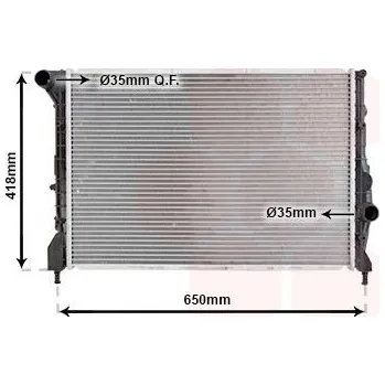 Chladič motoru Chladič, chlazení motoru VAN WEZEL 01002083