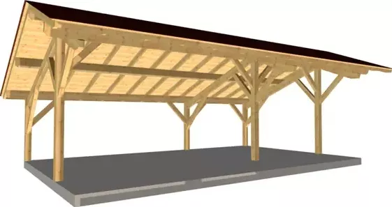 Garážový přístřešek pro 3 auta 856x381 BSH