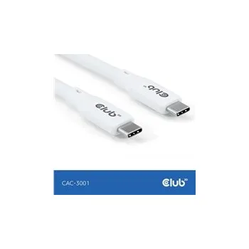 Kabel do PC Club3D Kabel USB-C 4.0, 20Gbps, 4K60Hz, PD 240W, 2m, bílá
