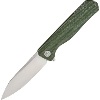 kapesní nůž Petrified Fish PF818 Forward Satin D2 Zelená Micarta PF818GRMS