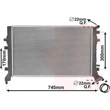 Chladič motoru Chladič, chlazení motoru VAN WEZEL 58002295