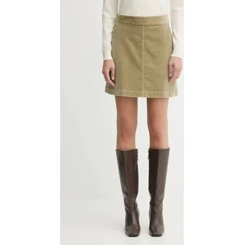 Dámská sukně Manšestrová sukně Marc O'Polo zelená barva, mini, áčková, 5000007099 81X, vel. XS
