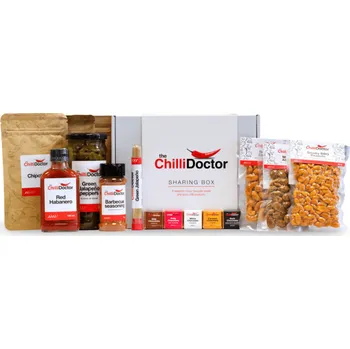 Dárkový potravinový koš Sharing Box - Dárková krabička plná chilli delikates