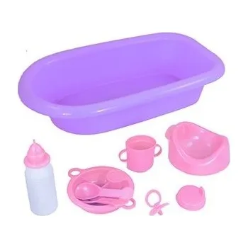 Doplněk pro panenku LAMPS Vanička s doplňky pro panenku 38x23x9cm - fialová