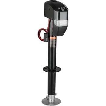 zvedák Elektrický zvedák pro přívěsy VEVOR, nosnost 5000 liber, odolný elektrický zvedák pro karavany s 2cestným konektorem, dálkovým ovládáním, klikou a krytem zvedáku odolným proti povětrnostním vlivům, zdvih 10"-28,3", pro přívěsy a obytné vozy