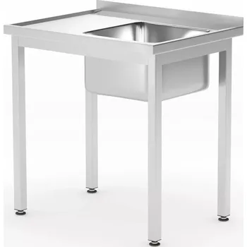 Nerezový dřez Stůl s umyvadlem s 1 mísou a policí | HENDI 811863