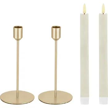 Svícen Sada svícnů Aveni s LED svíčkami, 4 kusy