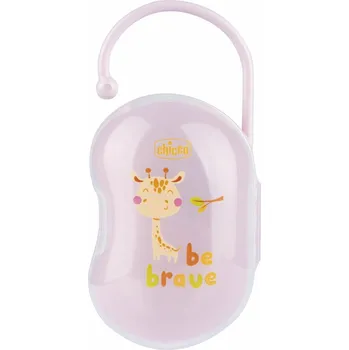 CHICCO Pouzdro na dudlík dvojitý Easy Box Žirafa Růžová
