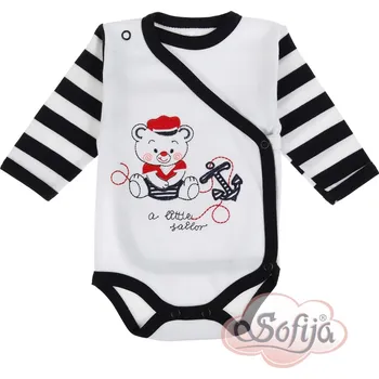 Kojenecký body SOFIJA Body dl.rukáv MOŘSKÝ ŽIVOT modro-bílý pruh vel. 62cm