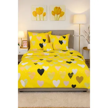 Povlečení Francouzské bavlněné povlečení - Srdíčka
