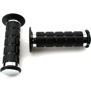 Motocyklový chránič Diverse / Import Sada gumových gripů černá/chrom 25/22 mm, 120 mm pro Simson S50, S51, S70, SR50, SR80, Zündapp, Kreidler, Hercules, Puch MG00077170