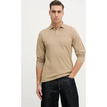 Pánské tričko Bavlněné tričko s dlouhým rukávem Hackett London hnědá barva, HM5500022 84X, vel. M