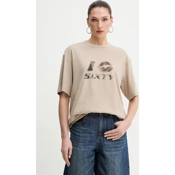 Dámské tričko Tričko s příměsí lnu Miss Sixty dámské, béžová barva, 6S3SJ59200 80X, vel. S