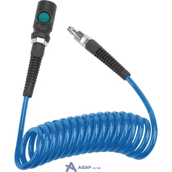 Zahradní hadice Spirálová PU hadice 3 m, ø 5/8 mm, 10 bar s rychlospojkou