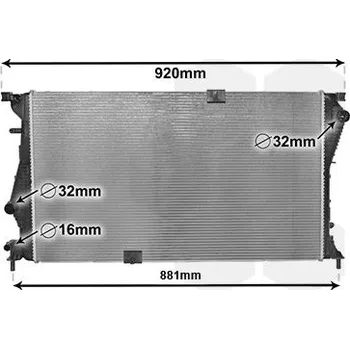 Chladič motoru Chladič, chlazení motoru VAN WEZEL 43002601