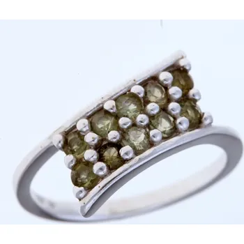 Prsten My Moldavite Stříbrný prsten s vltavíny 3004-4258 52 mm