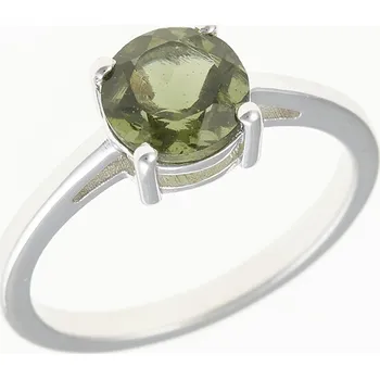 Prsten My Moldavite Stříbrný prsten s vltavínem 107-14271 57 mm
