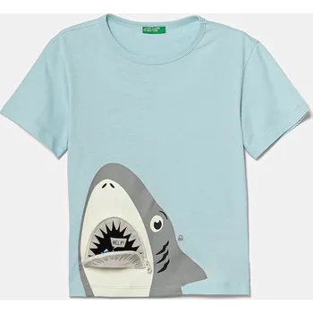 Chlapecké tričko Dětské bavlněné tričko United Colors of Benetton 3I1XG10JL.P.Seasonal modrá 50X, vel. 82