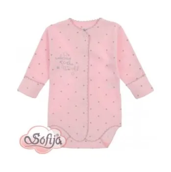 Kojenecký body SOFIJA Body dl.rukáv HVĚZDIČKA překládací RŮŽOVÉ vel. 50cm