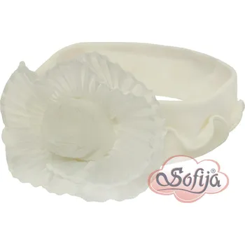 Čelenka SOFIJA CELESTIA Čelenka pro miminko 3D kanýrkový květ smetanová 32-40cm