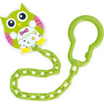 dudlíky CANPOL BABIES 10/876 Řetízek na šidítko SOVA Zelený