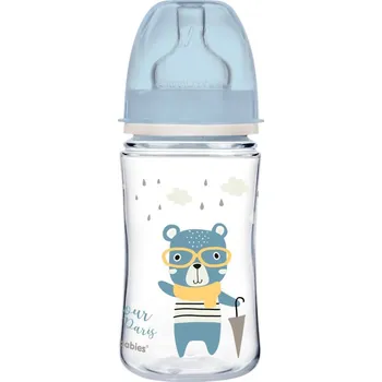 CANPOL BABIES EasyStart 35-232 Lahev se širokým hrdlem BONJOUR PARIS 240ml - Modrá