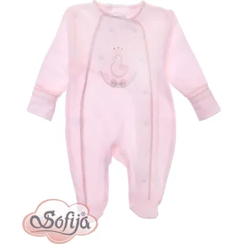 Kojenecký overall SOFIJA Overal na spaní GLAMURKA překládací GIRL kačka Růžový vel. 68cm