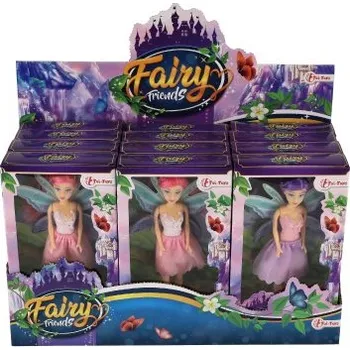 Panenka Toi-Toys Panenka víla s křídly plast 17cm růžové šaty