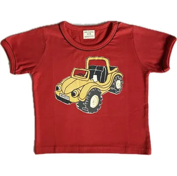 Dětská móda OSTATNÍ Dětské tričko červené, žlutý JEEP vel. 80cm (12-18m)