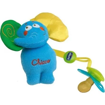 dudlíky CHICCO Řetízek na dudlík SLON plyšové zvířátko pískací 0m+