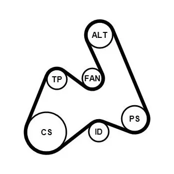 Vodní pumpa + klínový žebrový řemen CONTINENTAL CTAM 5PK1592WP1