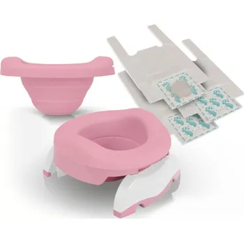 Nočník Kalencom Potette Plus 3v1 Cestovní nočník/redukce WC Růžová se silikonovou vložkou, 15m+