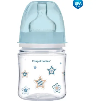 Kojenecká láhev Canpol babies Láhev se širokým hrdlem NEWBORN BABY 120ml modrá