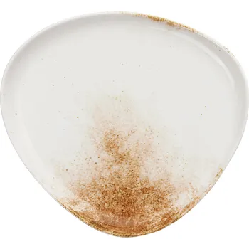 Talíř Talíř plochý Purior, 26x24 cm - bílá/hnědá