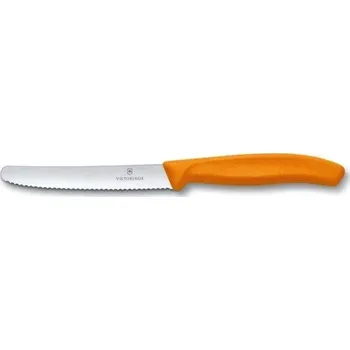 Švýcarský vroubkovaný nůž na zeleninu a ovoce Swiss Classic oranžový délka čepele 11 cm | VICTORINOX 6.7836.L119
