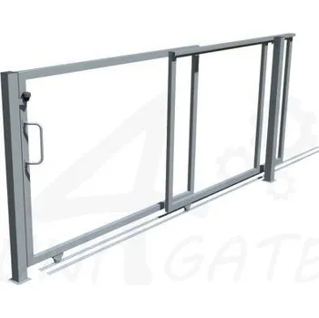 brána Posuvná teleskopická brána kolejnicová - 3500 x 1250 mm