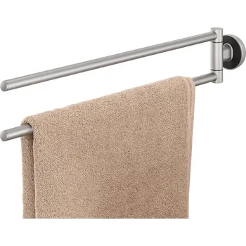 Držák na ručník Dvouramenný držák ručníků Cooper z broušené nerezové oceli / černý