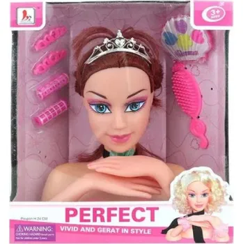 LAMPS PERFECT Česací hlava brunet 26cm