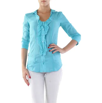 Dámská halenka Modrá halenka s volány Sexy Woman bílá | tyrkysová 3458222