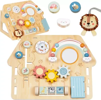 Dřevěná hračka dřevěná manipulační tabule domeček pro děti
